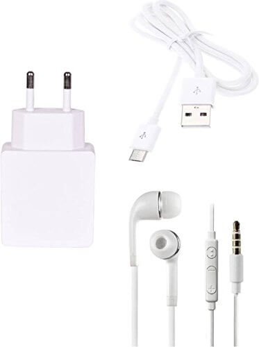 Crispy™ Wall Charger Accessory Combo for All Smartphone with Earphone 3.5 Super Sound